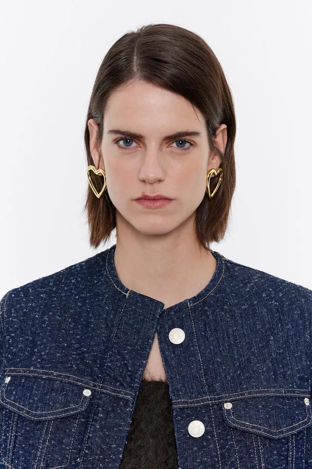 Large Gold Heart Earrings Gold Women Bimba Y Lola Jewelry Large Gold Heart Earrings Gold Women Bimba Y Lola Jewelry