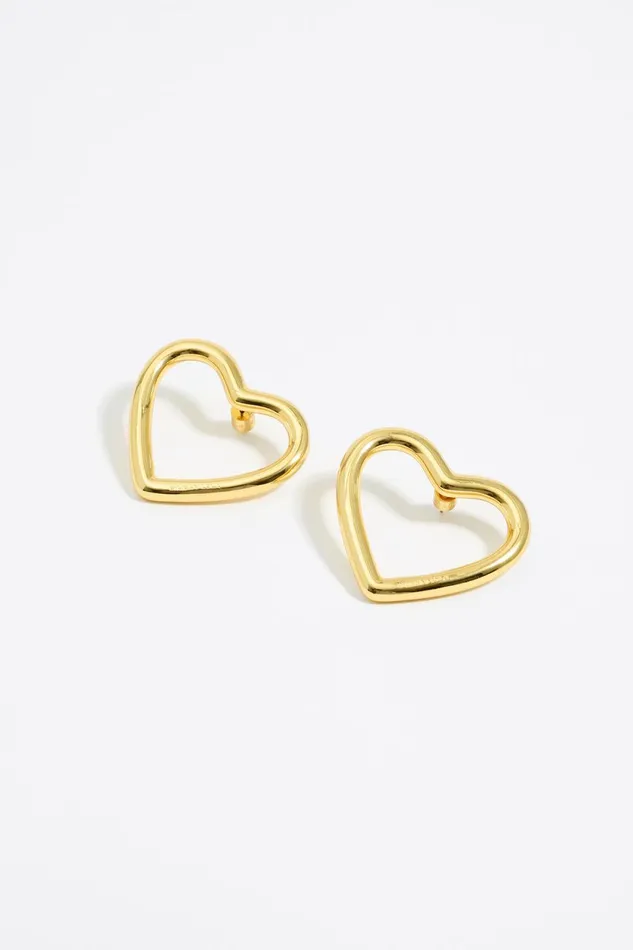 Large Gold Heart Earrings Gold Women Bimba Y Lola Jewelry Large Gold Heart Earrings Gold Women Bimba Y Lola Jewelry