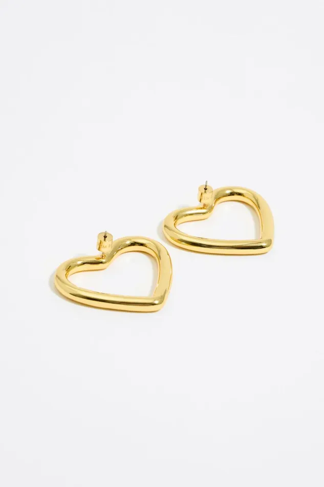 Large Gold Heart Earrings Gold Women Bimba Y Lola Jewelry Large Gold Heart Earrings Gold Women Bimba Y Lola Jewelry