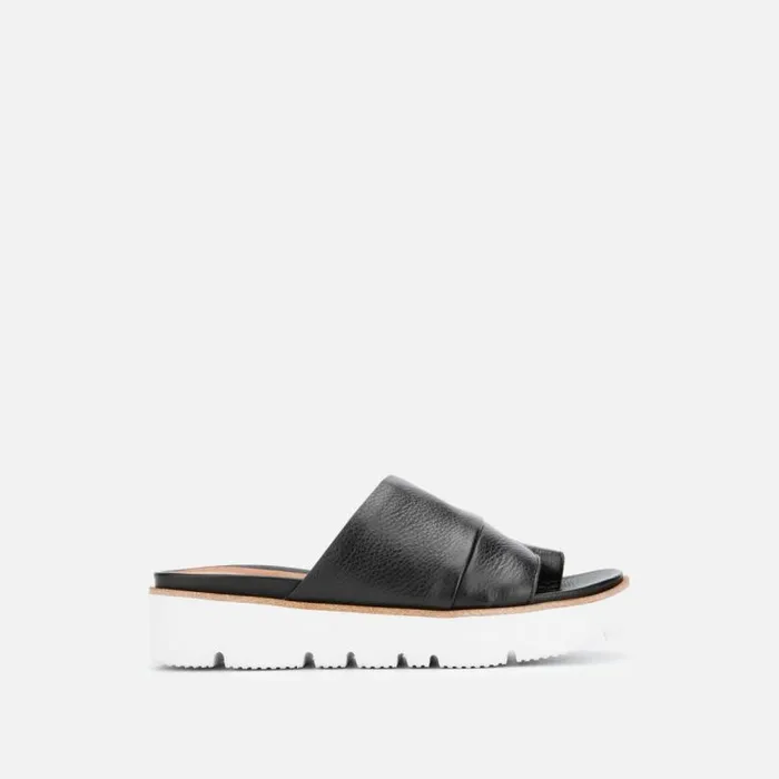 Lavern Leather Platform Slide Sandal Black Women Kenneth Cole Gentle Souls