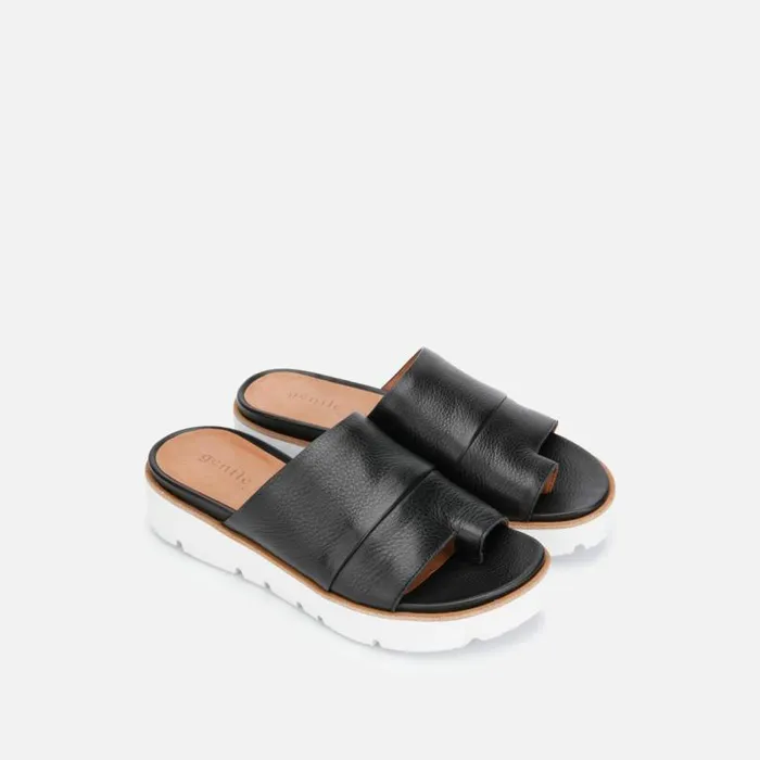 Lavern Leather Platform Slide Sandal Black Women Kenneth Cole Gentle Souls