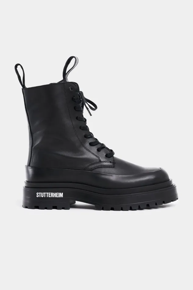 Leather Boots Women Stutterheim Peace Walker Leather Black