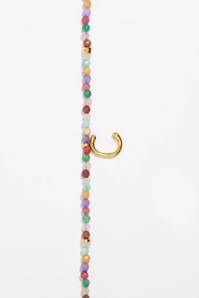 Letter C Multicolor Stones Necklace Gold Women Bimba Y Lola Jewelry Letter C Multicolor Stones Necklace Gold Women Bimba Y Lola Jewelry