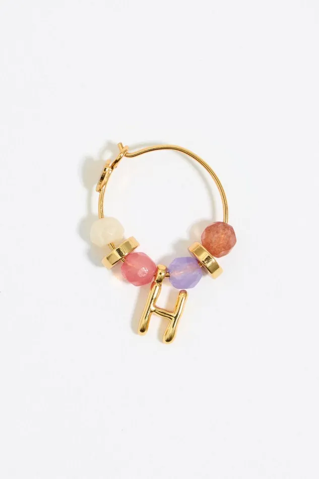 Letter H Multicolor Stones Earrings Gold Women Bimba Y Lola Alphabet Letter H Multicolor Stones Earrings Gold Women Bimba Y Lola Alphabet