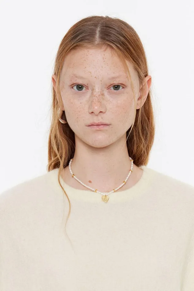 Letter M Heart And Pearl Necklace Gold Women Bimba Y Lola Alphabet