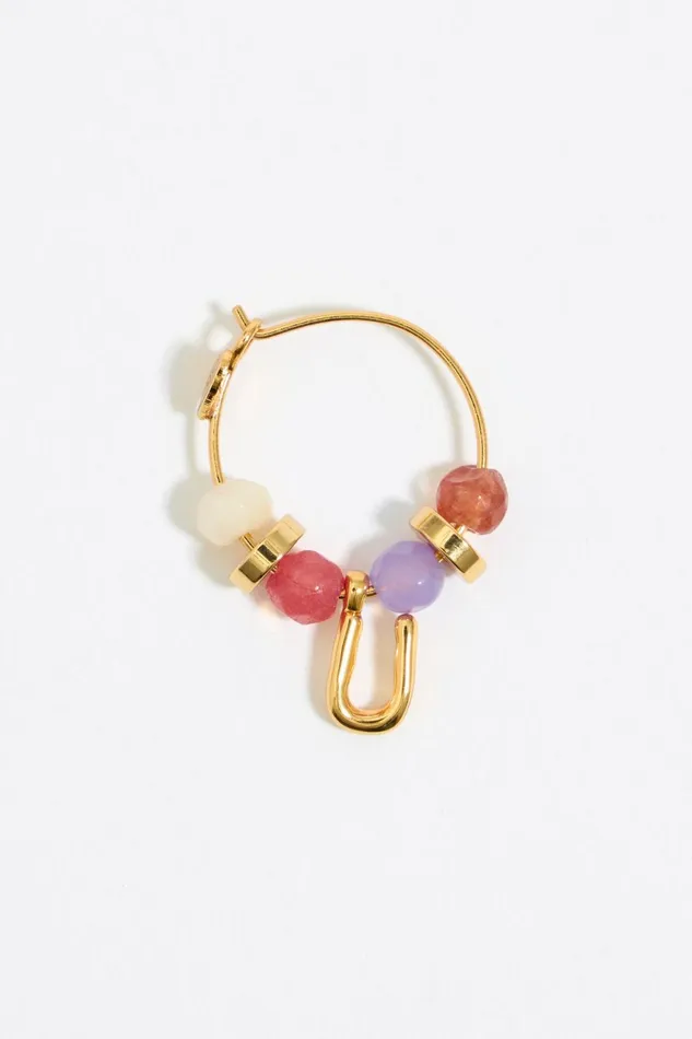 Letter U Multicolor Stones Earrings Gold Women Bimba Y Lola Alphabet Letter U Multicolor Stones Earrings Gold Women Bimba Y Lola Alphabet