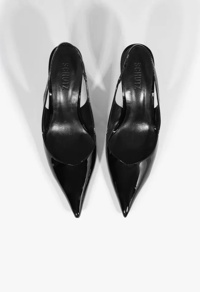 Lexi Sling Mid Pump Black Women Schutz Shoes
