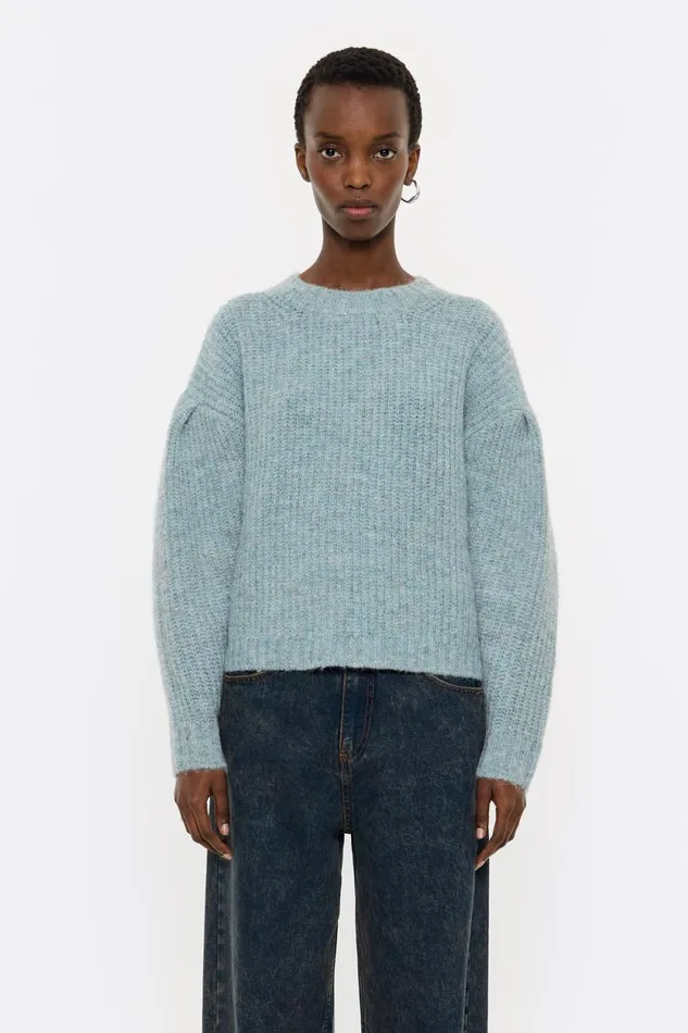 Light Blue Lurex Sweater Blue Women Bimba Y Lola Knitwear