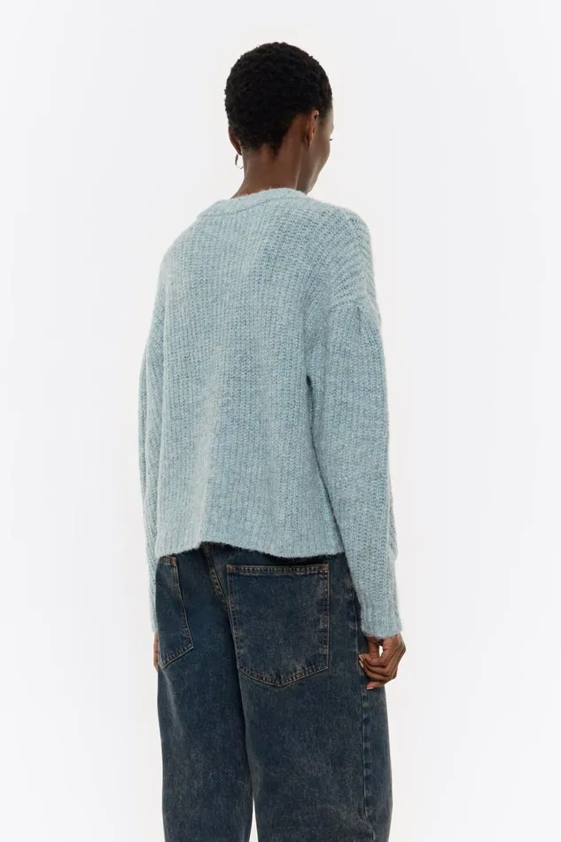 Light Blue Lurex Sweater Blue Women Bimba Y Lola Knitwear