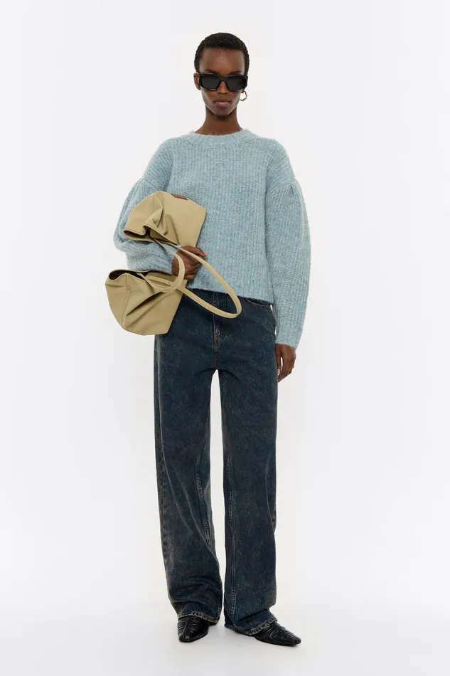 Light Blue Lurex Sweater Blue Women Bimba Y Lola Knitwear