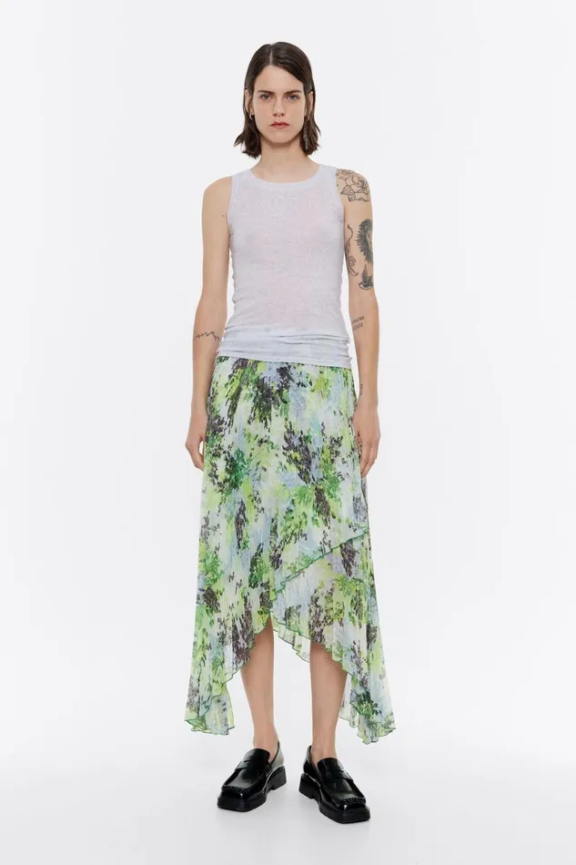 Light Gray Mimosa Pleated Skirt Mimosa Light Grey Women Bimba Y Lola Skirts