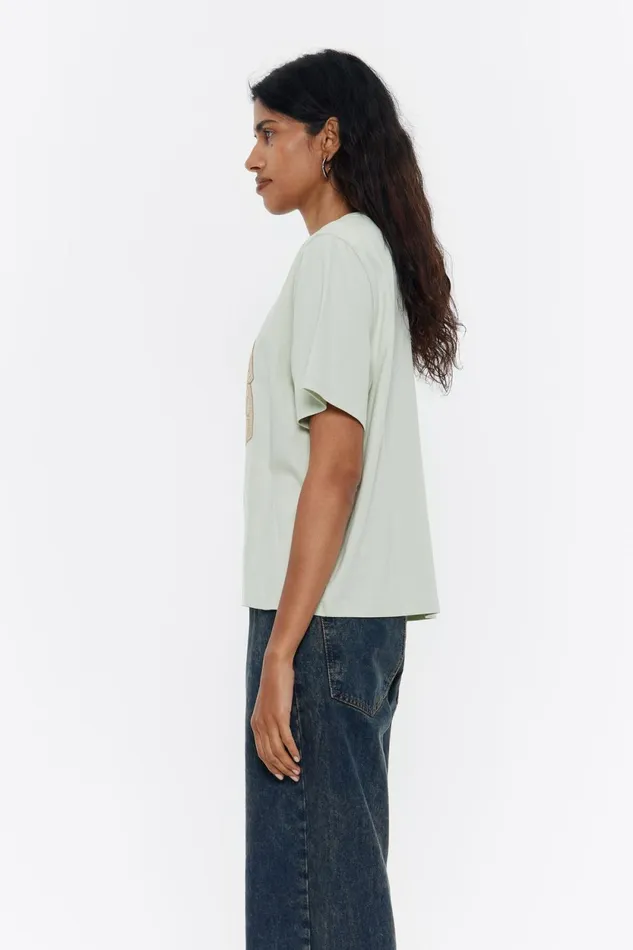 Light Green Embroidered Logo Tshirt Light Green Women Bimba Y Lola TShirts