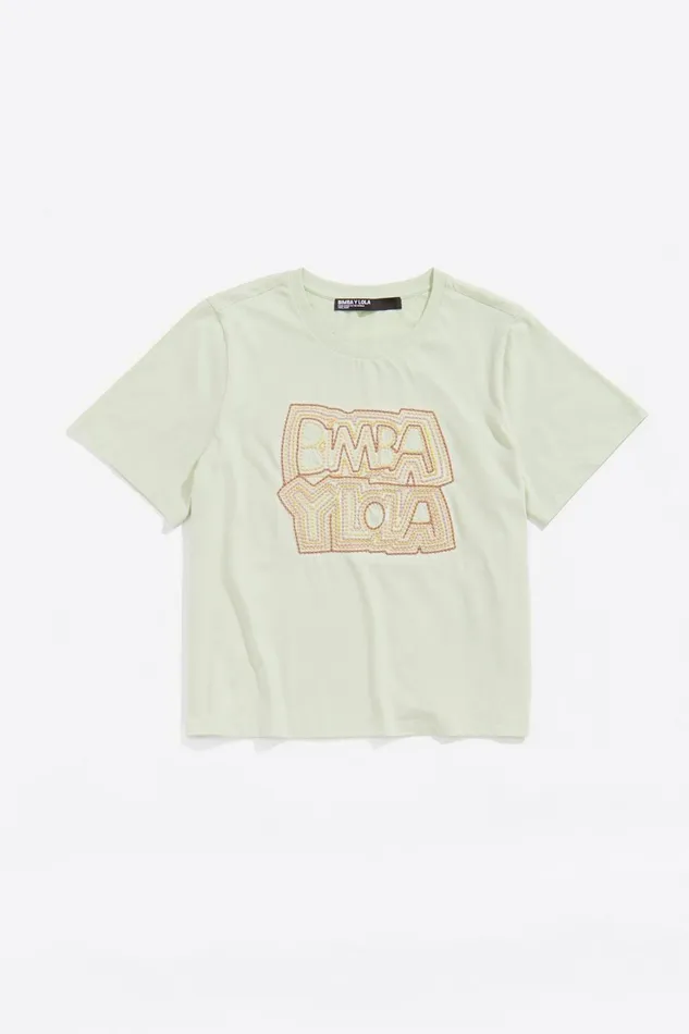 Light Green Embroidered Logo Tshirt Light Green Women Bimba Y Lola TShirts