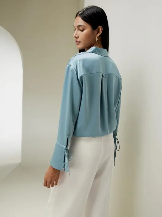 LILYSILK X NATASHA Silk Blouse With Drawstring Women Blouses Lilysilk Shirts