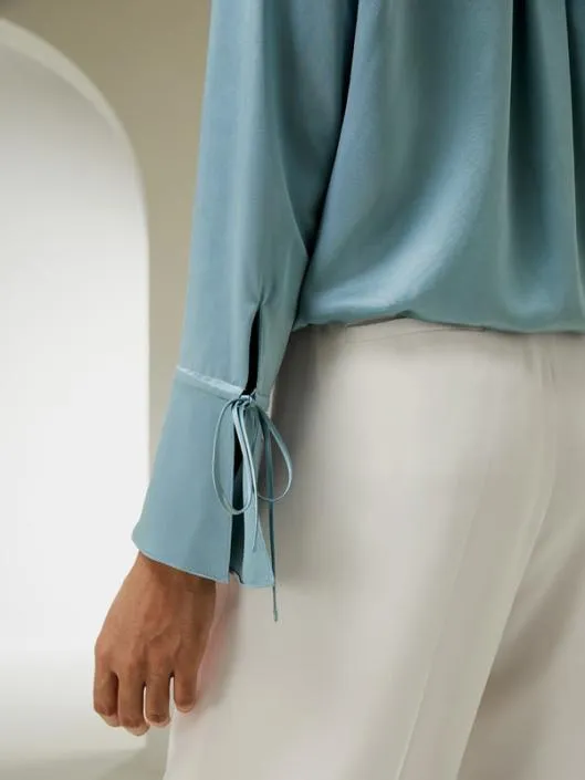 LILYSILK X NATASHA Silk Blouse With Drawstring Women Blouses Lilysilk Shirts