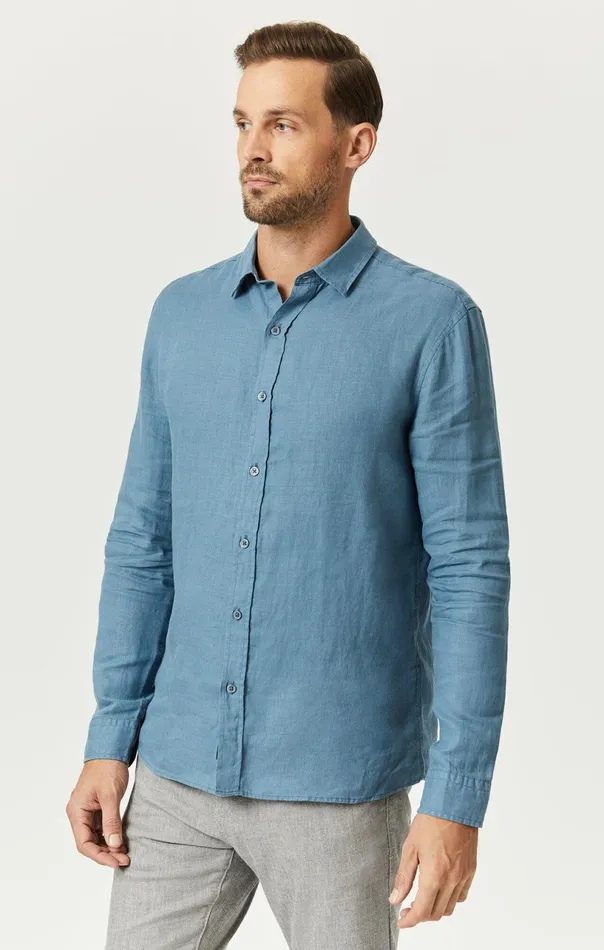 Linen ButtonUp Shirt In Bluestone Men Mavi Jeans TShirts Linen ButtonUp Shirt In Bluestone Men Mavi Jeans TShirts