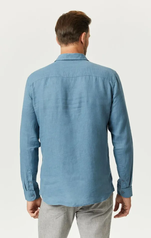 Linen ButtonUp Shirt In Bluestone Men Mavi Jeans TShirts Linen ButtonUp Shirt In Bluestone Men Mavi Jeans TShirts