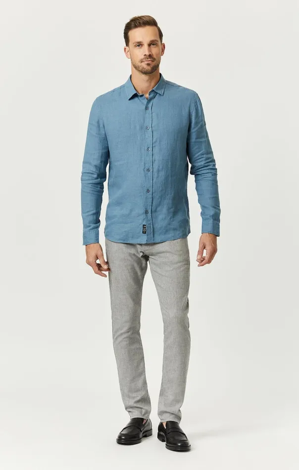 Linen ButtonUp Shirt In Bluestone Men Mavi Jeans TShirts Linen ButtonUp Shirt In Bluestone Men Mavi Jeans TShirts