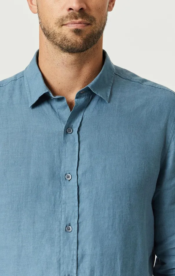 Linen ButtonUp Shirt In Bluestone Men Mavi Jeans TShirts Linen ButtonUp Shirt In Bluestone Men Mavi Jeans TShirts