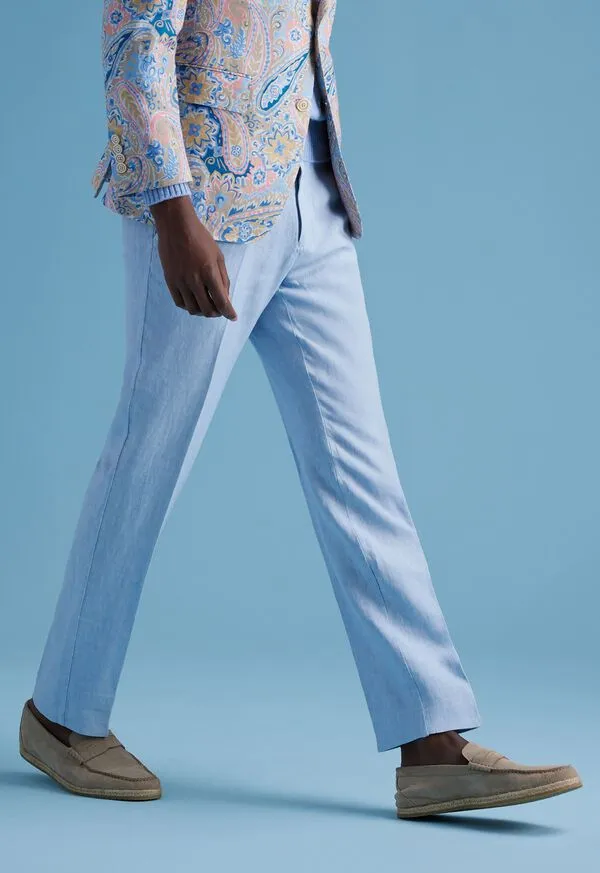 Linen Drawstring Trouser Light Blue Pants Paulstuart Mens Linen Drawstring Trouser Light Blue Pants Paulstuart Mens