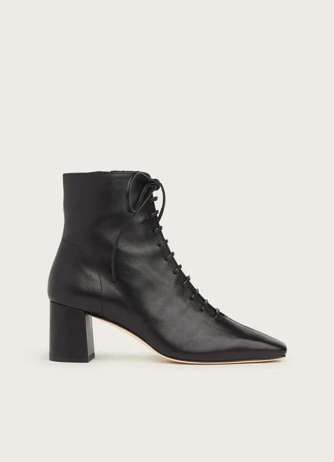 LK Bennett Arabella Cream Leather LaceUp Ankle Boots Women Boots