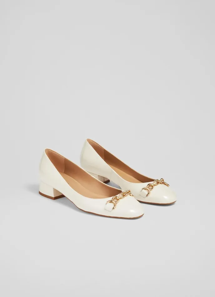 LK Bennett Blakely Green Patent Snaffle Pumps Women Flats