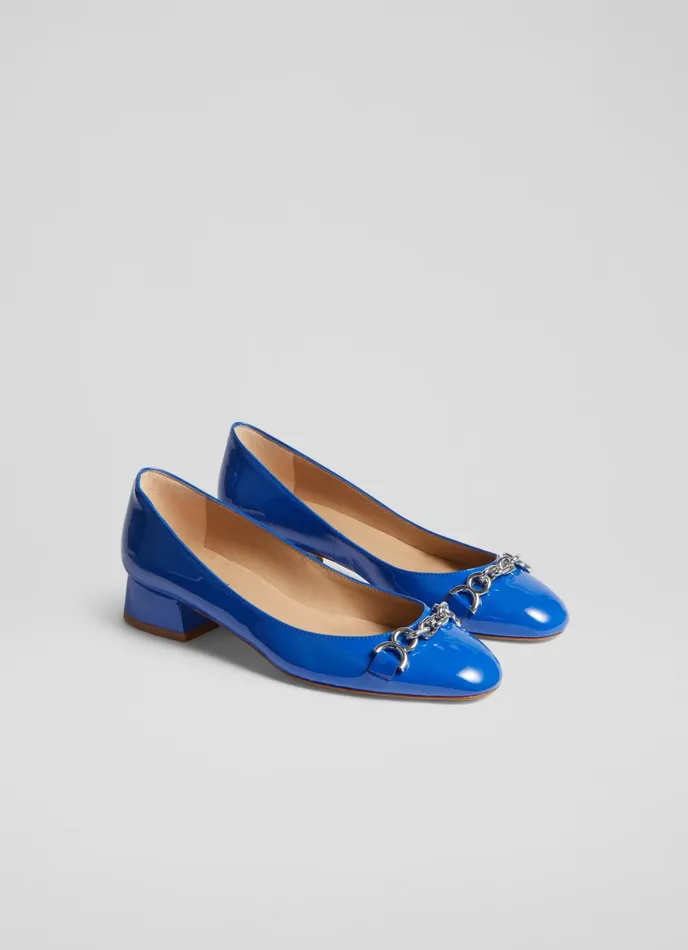 LK Bennett Blakely Green Patent Snaffle Pumps Women Flats