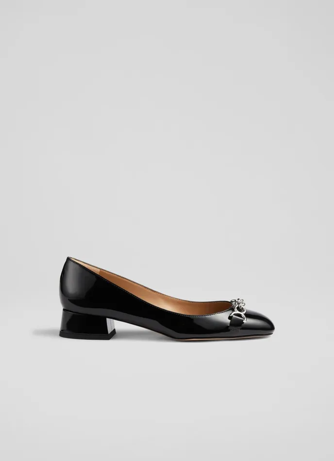 LK Bennett Blakely Green Patent Snaffle Pumps Women Flats