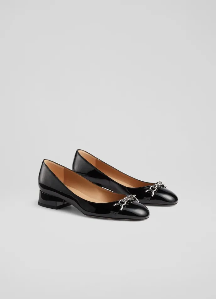 LK Bennett Blakely Green Patent Snaffle Pumps Women Flats