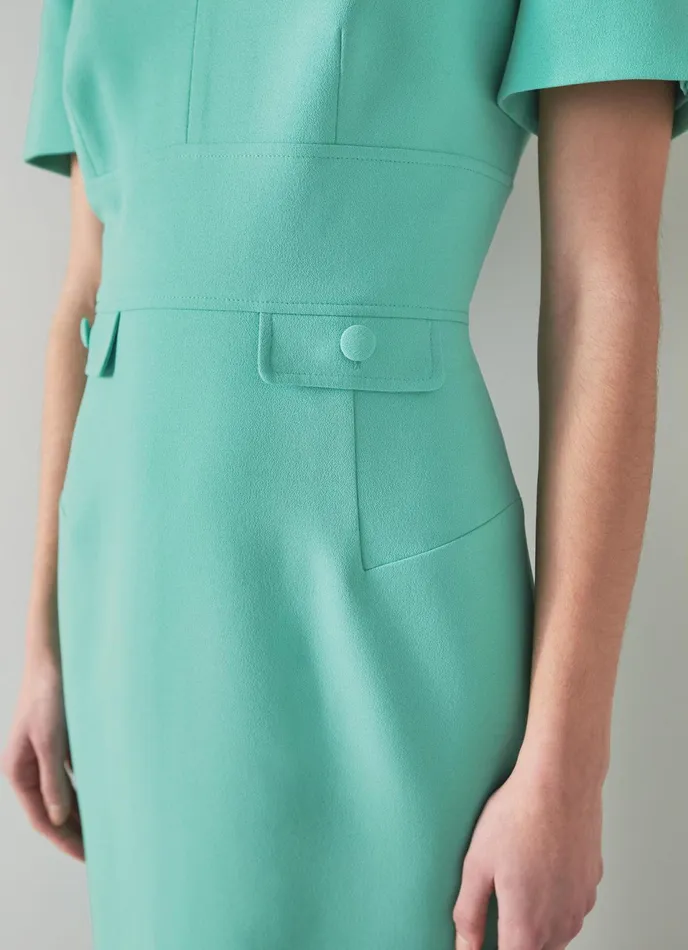 LK Bennett Clara Jade Recycled Crepe Shift Dress Women Dresses