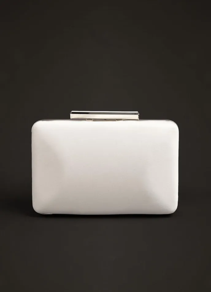 LK Bennett Dotty Ivory Satin Wedding Clutch Bag Women Clutch Bags