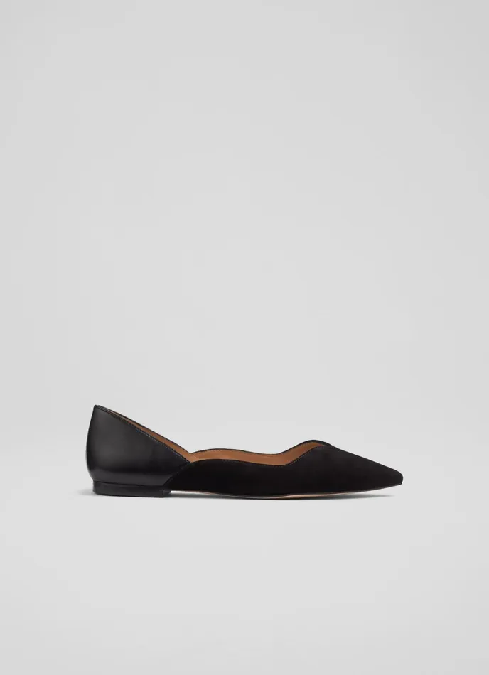 LK Bennett Iris Beige Suede And Leather Sweetheart Flats Women Flats