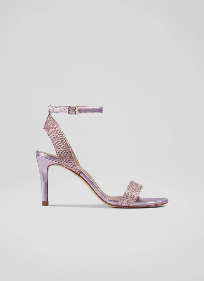 LK Bennett Ivette Pink Metallic Rope Sandals Women Sandals