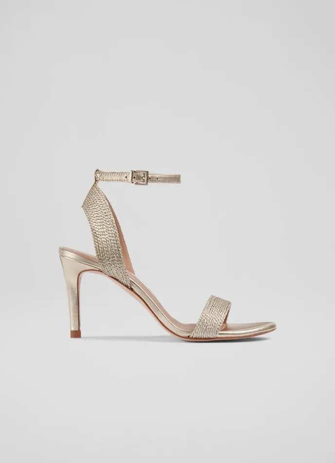 LK Bennett Ivette Pink Metallic Rope Sandals Women Sandals