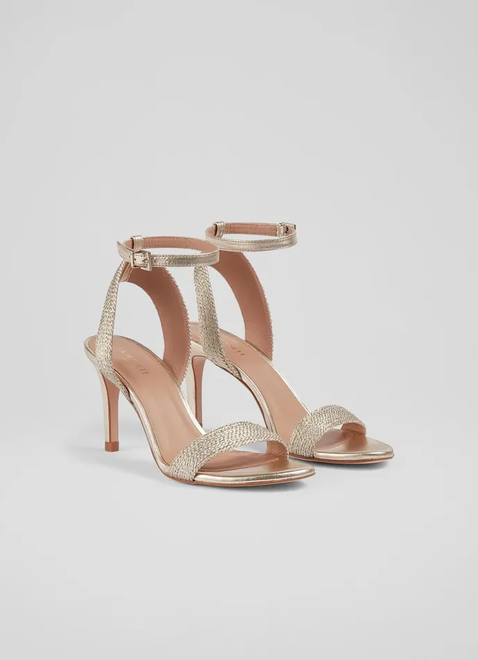 LK Bennett Ivette Pink Metallic Rope Sandals Women Sandals