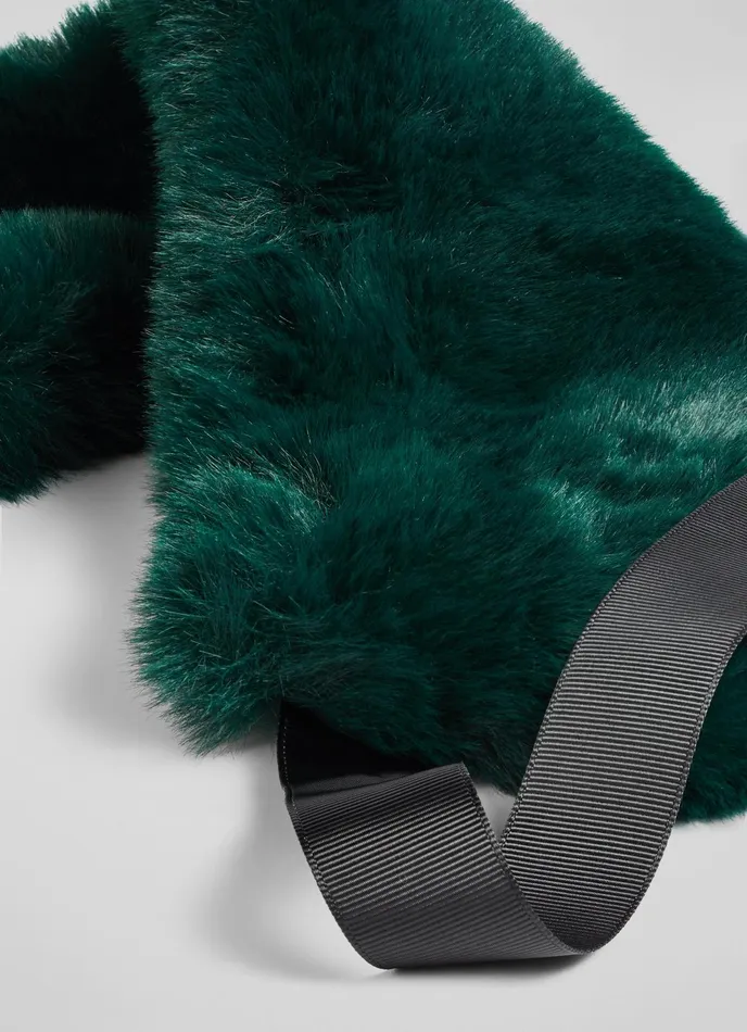 LK Bennett Ivonia Forest Green Faux Fur Collar Women Scarves and Wraps