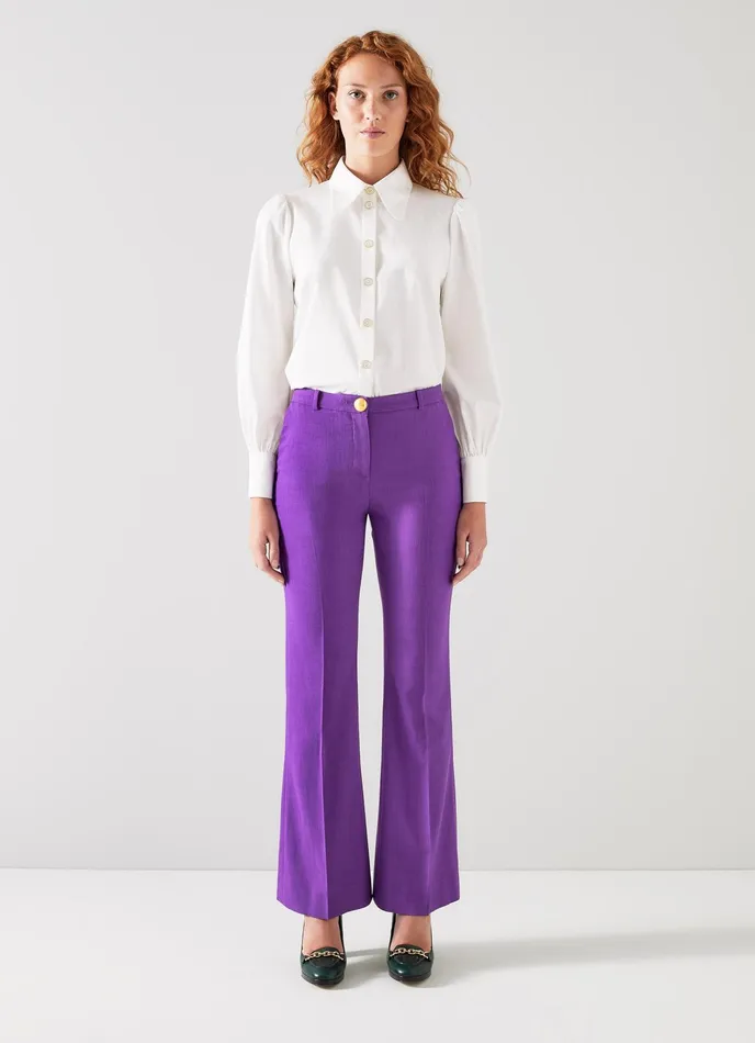 LK Bennett Kennedy Purple Lenzing Ecovero Viscose Blend Trousers Women Trousers