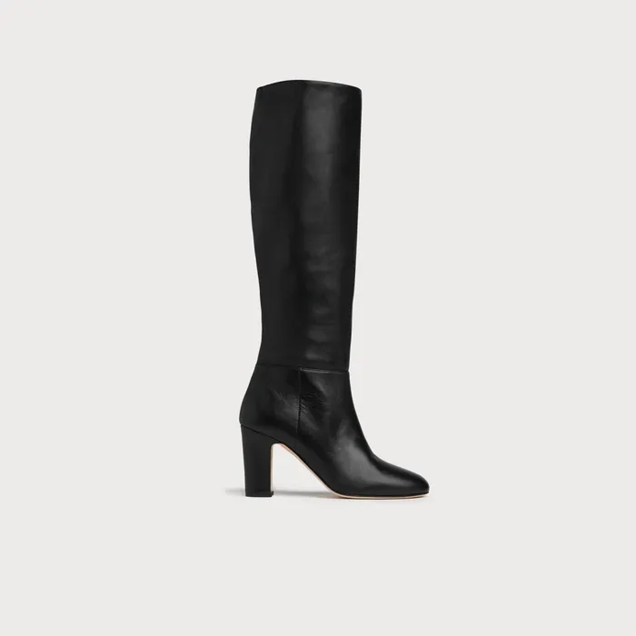 LK Bennett Kristen Black Leather Knee Boots Women Boots