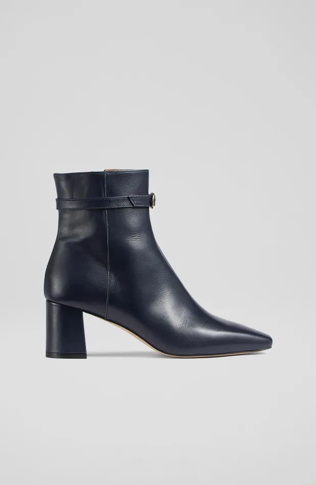 LK Bennett Natalia Cream Leather Ankle Boots Women Boots