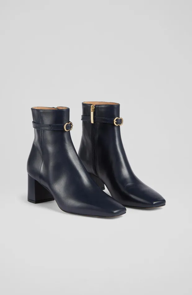 LK Bennett Natalia Cream Leather Ankle Boots Women Boots