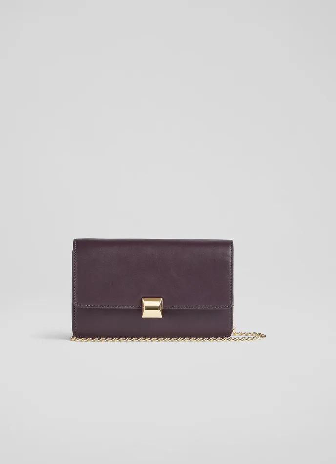 LK Bennett Otto Black Vegan Leather Shoulder Bag Women Clutch Bags