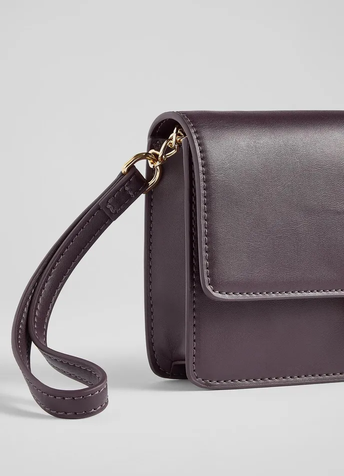 LK Bennett Otto Black Vegan Leather Shoulder Bag Women Clutch Bags