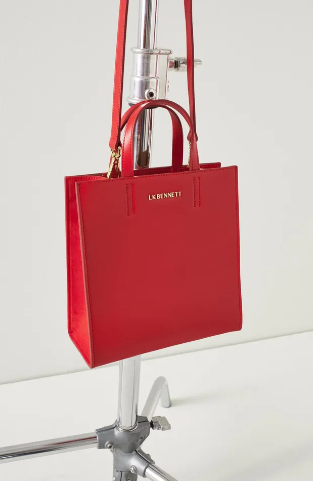 LK Bennett Rue Red Leather Tote Bag Women CrossBody Bags