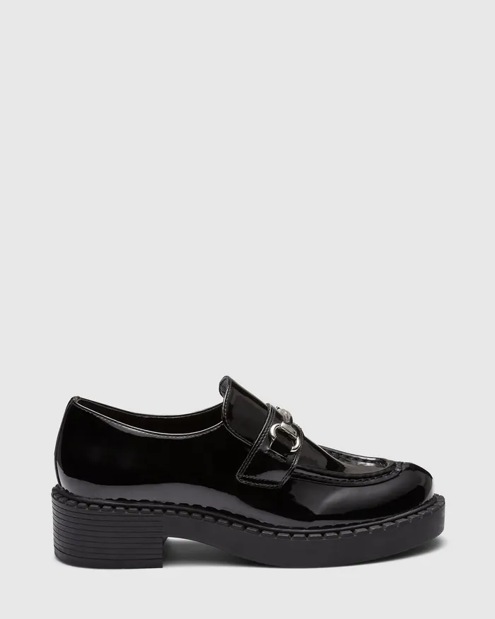 Loafers ELIAS Black Patent Loafers NOVO Shoes Women