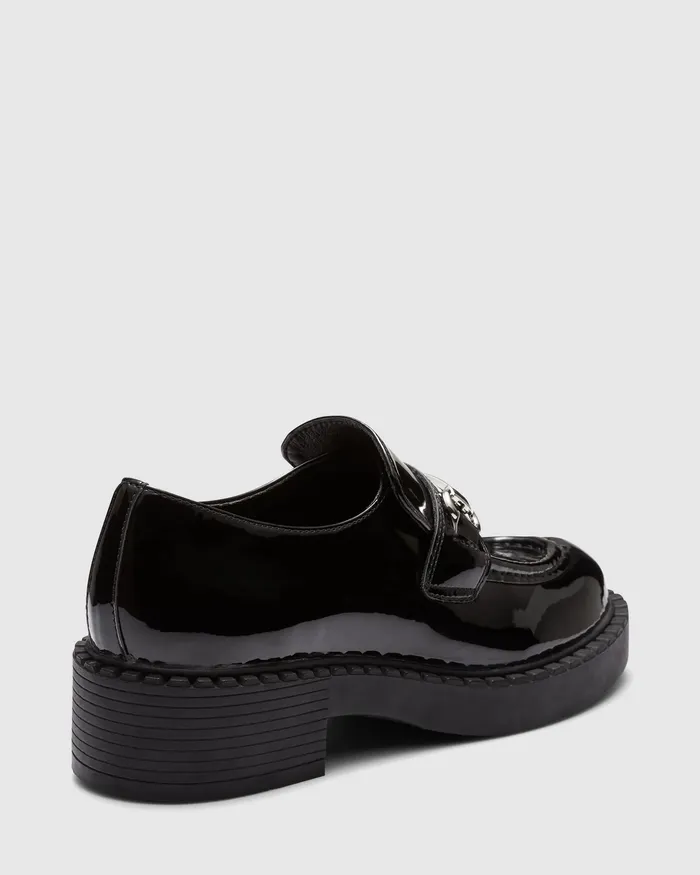 Loafers ELIAS Black Patent Loafers NOVO Shoes Women