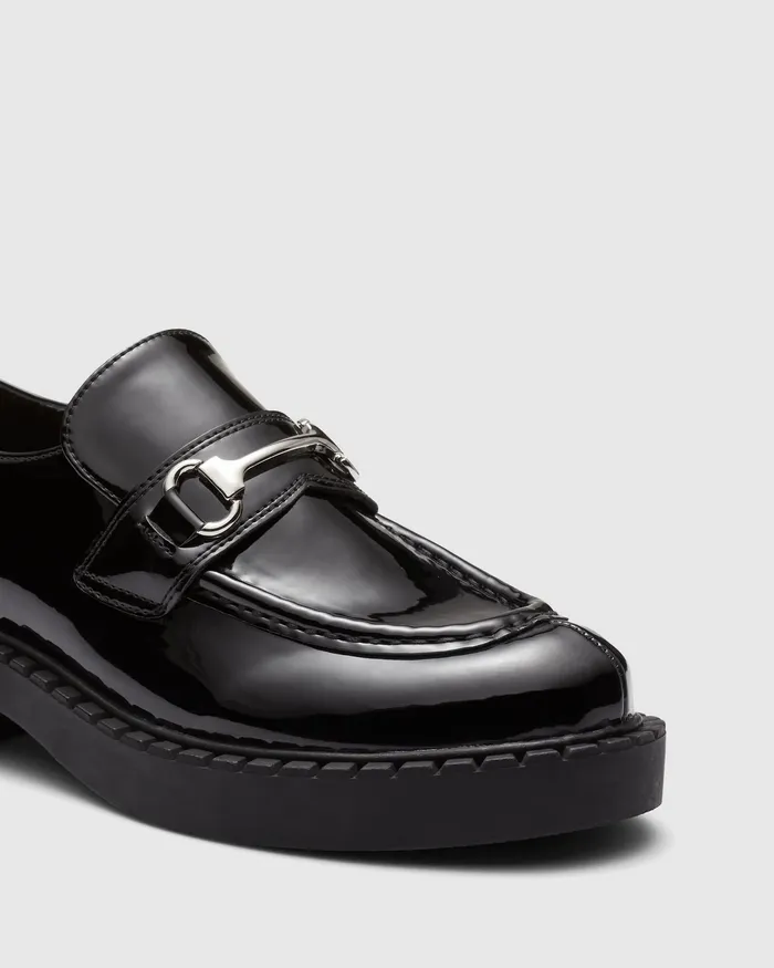 Loafers ELIAS Black Patent Loafers NOVO Shoes Women