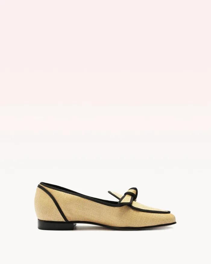 Loafers Women Alexandre Birman Grosgrain Raffia Loafer Naturalblack