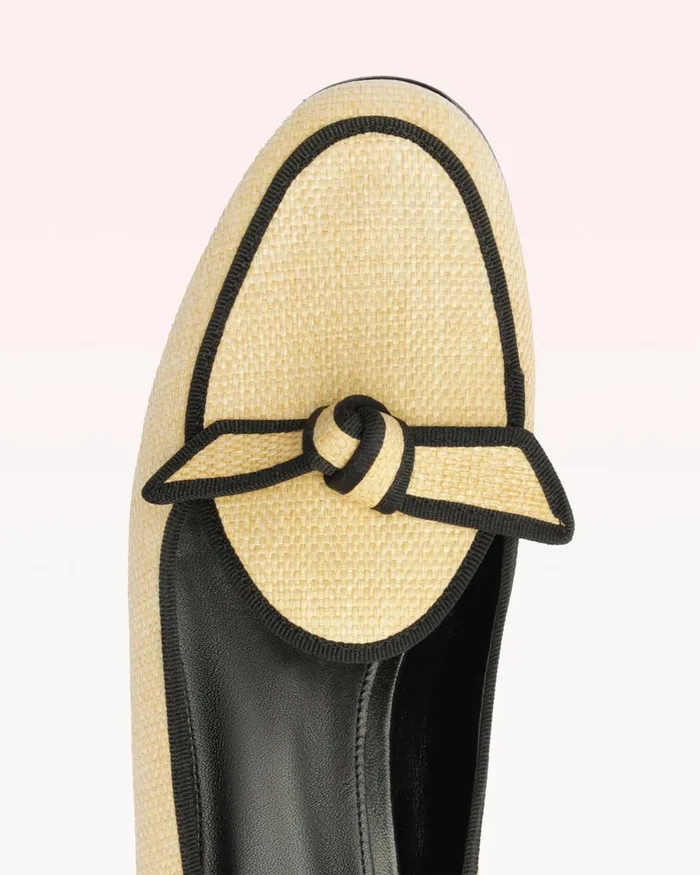 Loafers Women Alexandre Birman Grosgrain Raffia Loafer Naturalblack