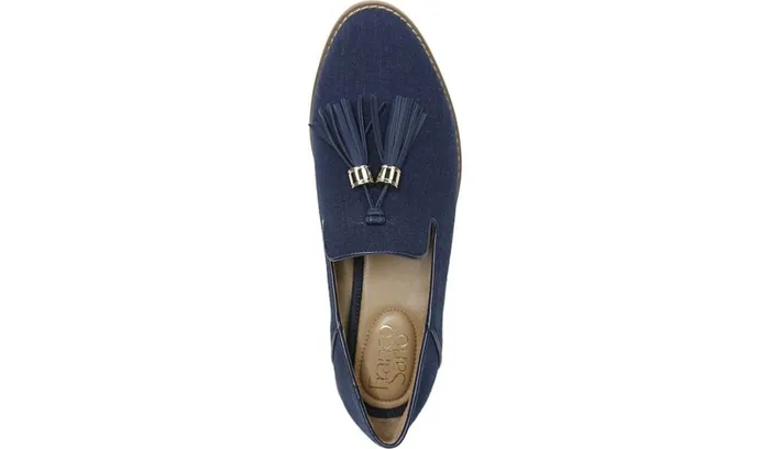 Loafers Women Franco Sarto Franco Hadden 2 Loafer Navy Linen