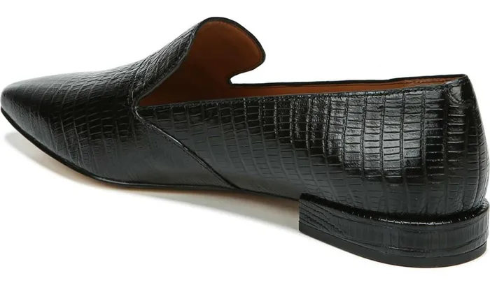 Loafers Women Franco Sarto Sarto Parma 2 Flat Black Snake Print Leather